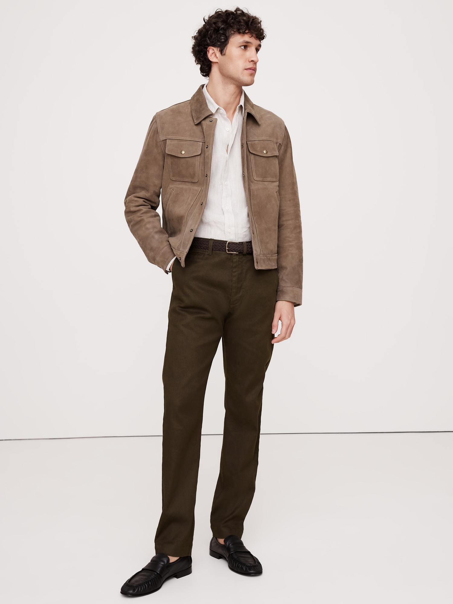 Athletic Slim Linen-Cotton Chino