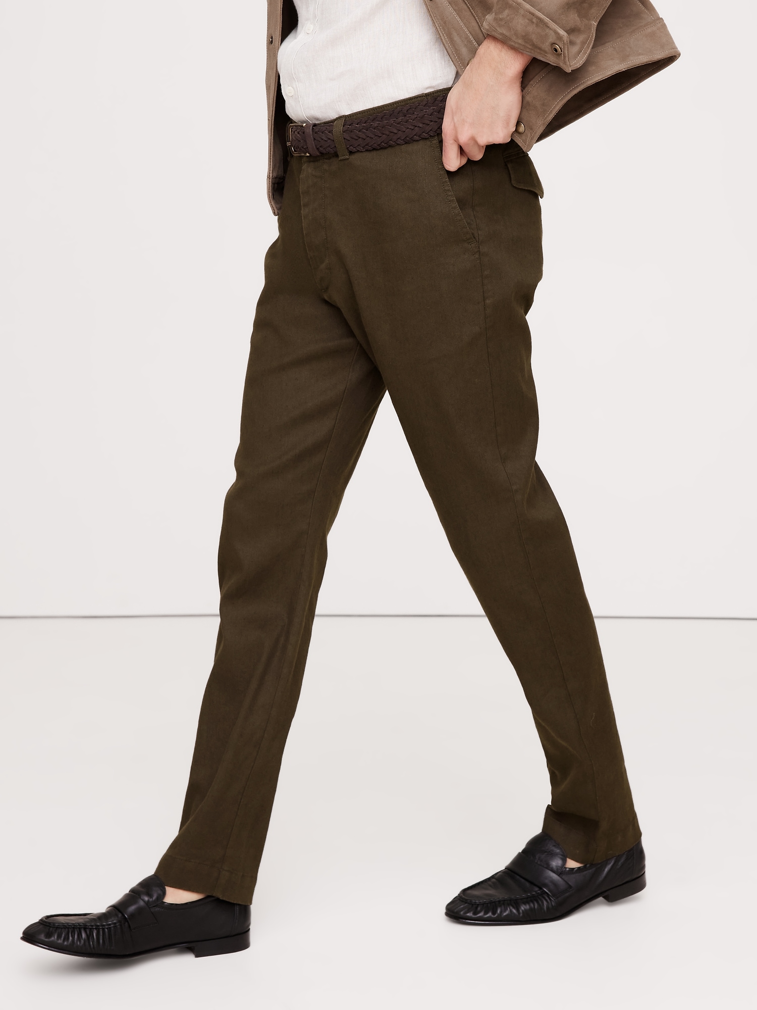 Athletic Slim Linen-Cotton Chino