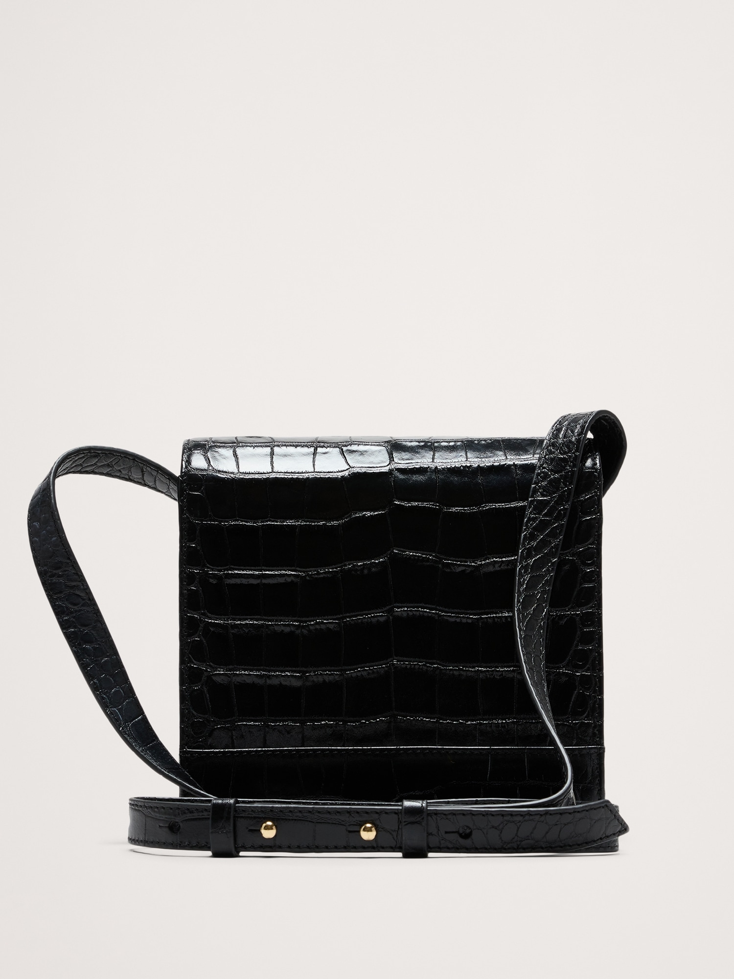 Crocodile Embossed Leather Crossbody Bag