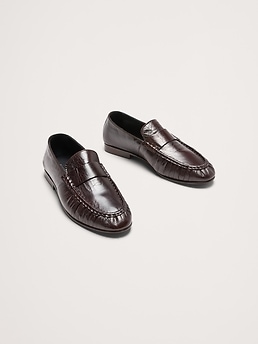 本革⭐︎ Banana Republic. Leather Moc-Toe Loafer | Banana Republic