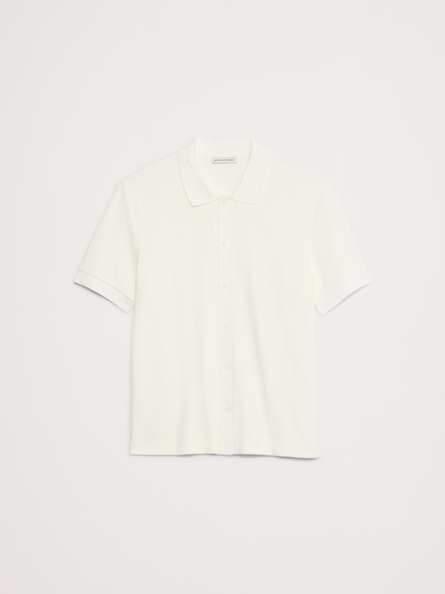 Ribbed Button-Down Shirt