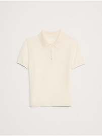 Lightweight Cashmere Short-Sleeve Sweater Polo