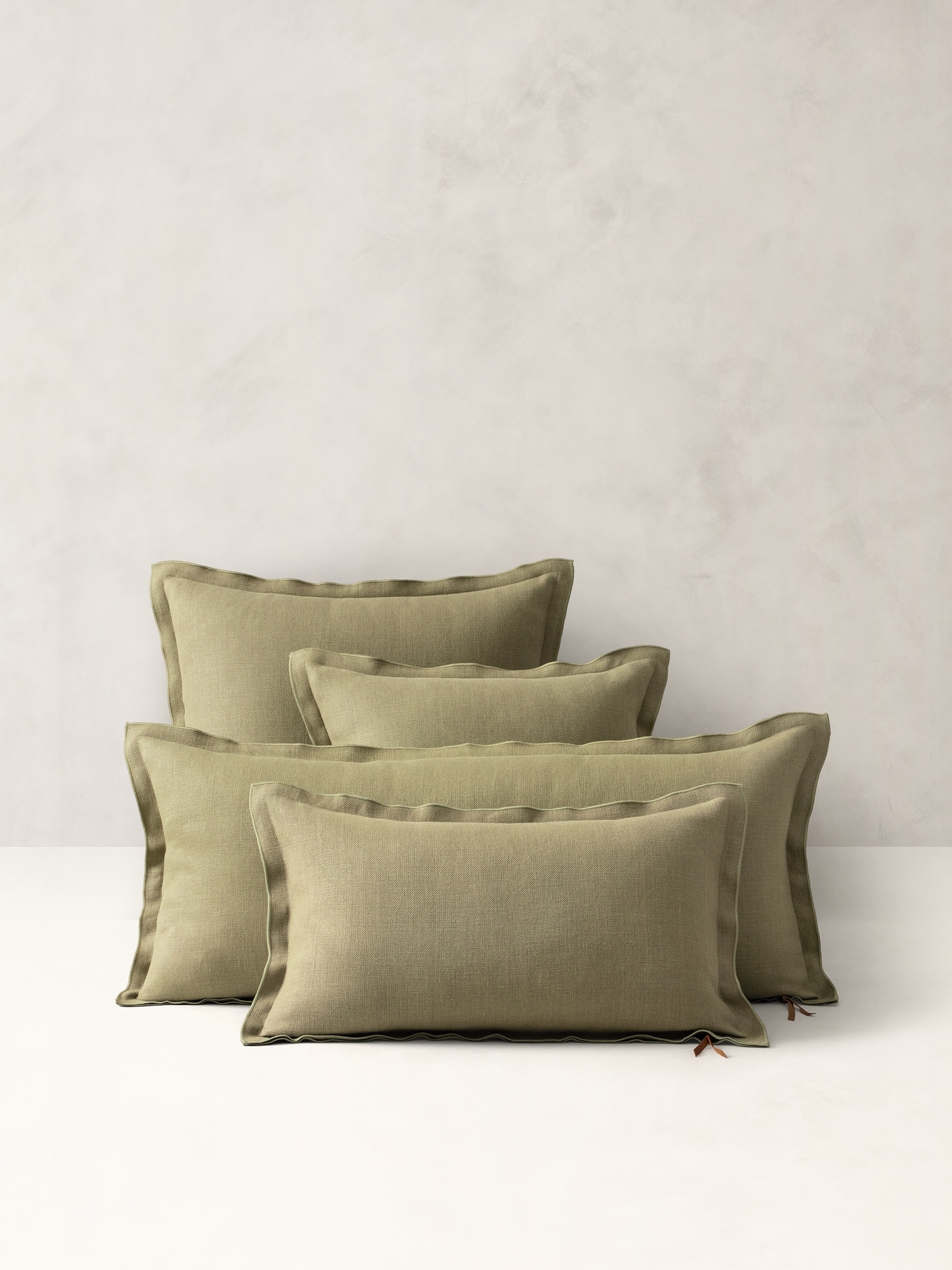 European Linen Pillow - Light Olive Green