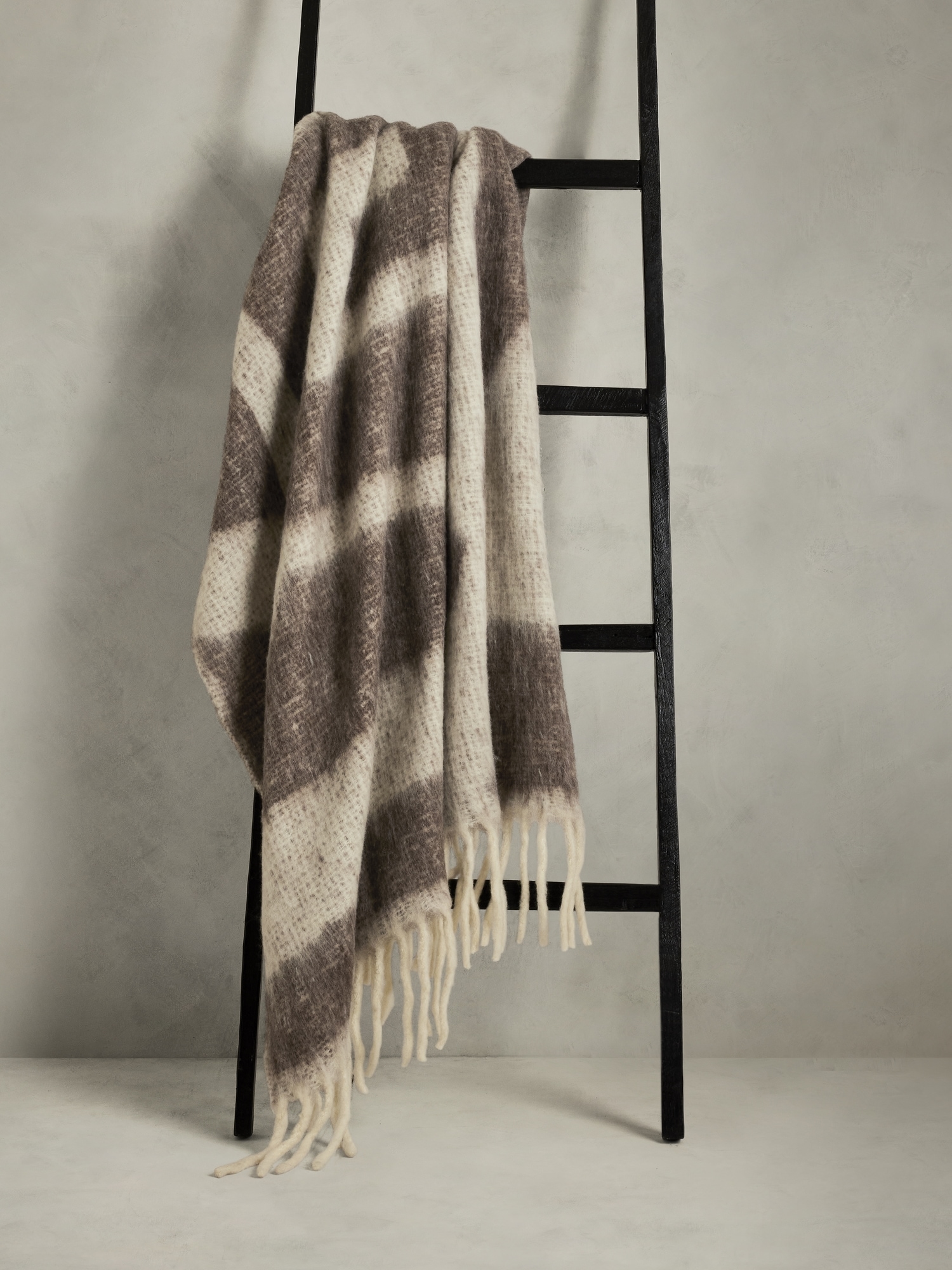 Faux Mohair Jacquard Throw