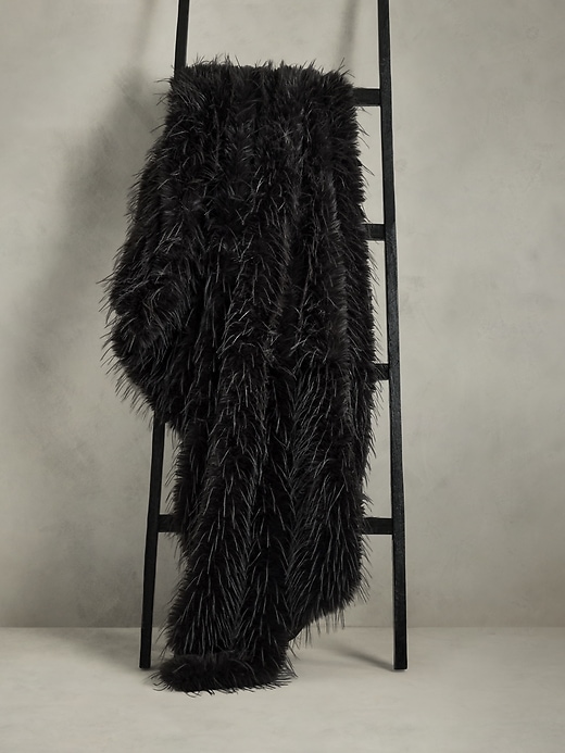 Tipped Faux Fur Throw