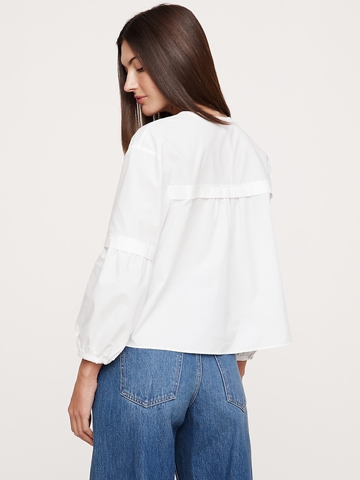 pois♡blouse tee white tops