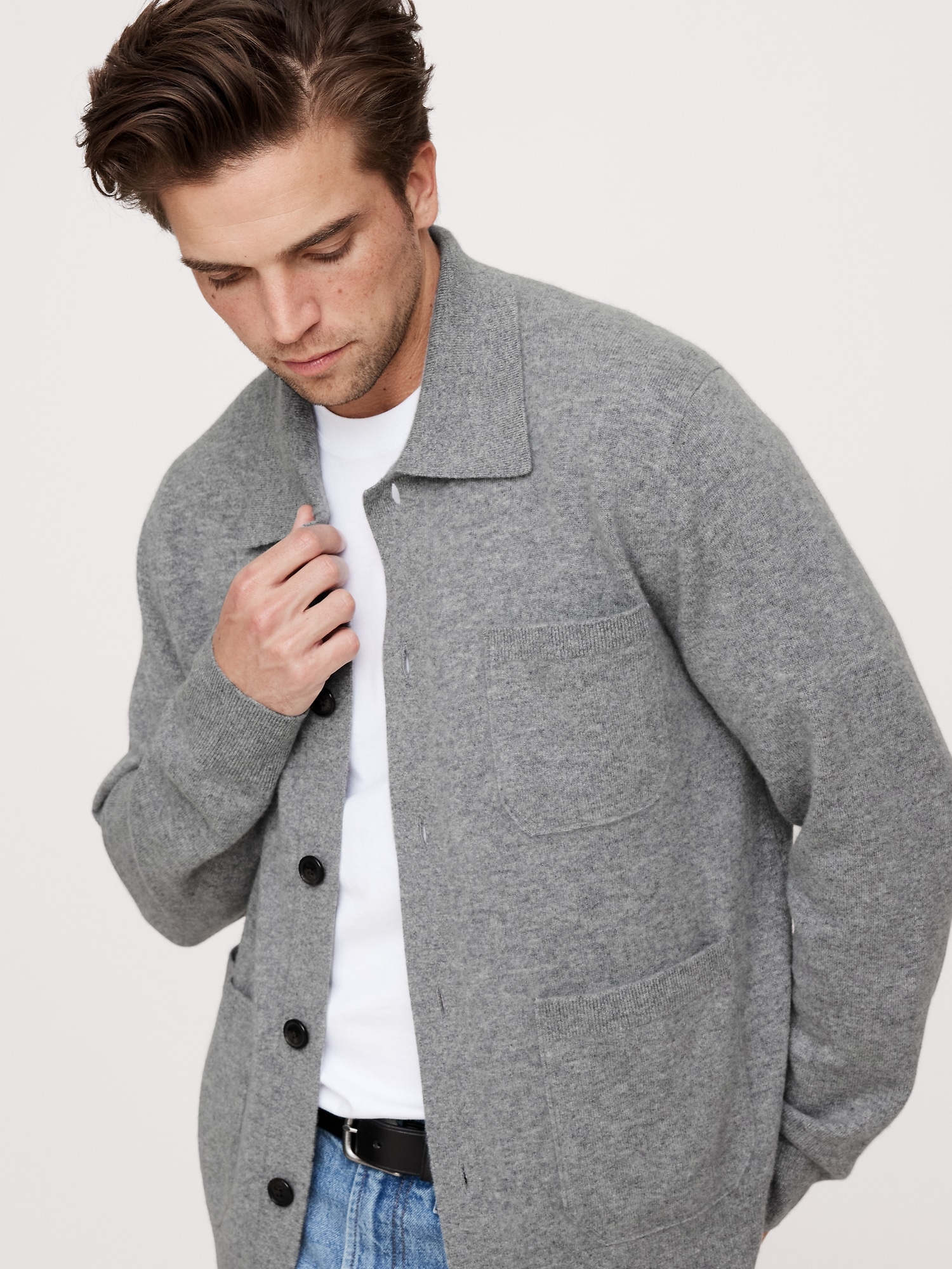 Cashmere Polo Cardigan