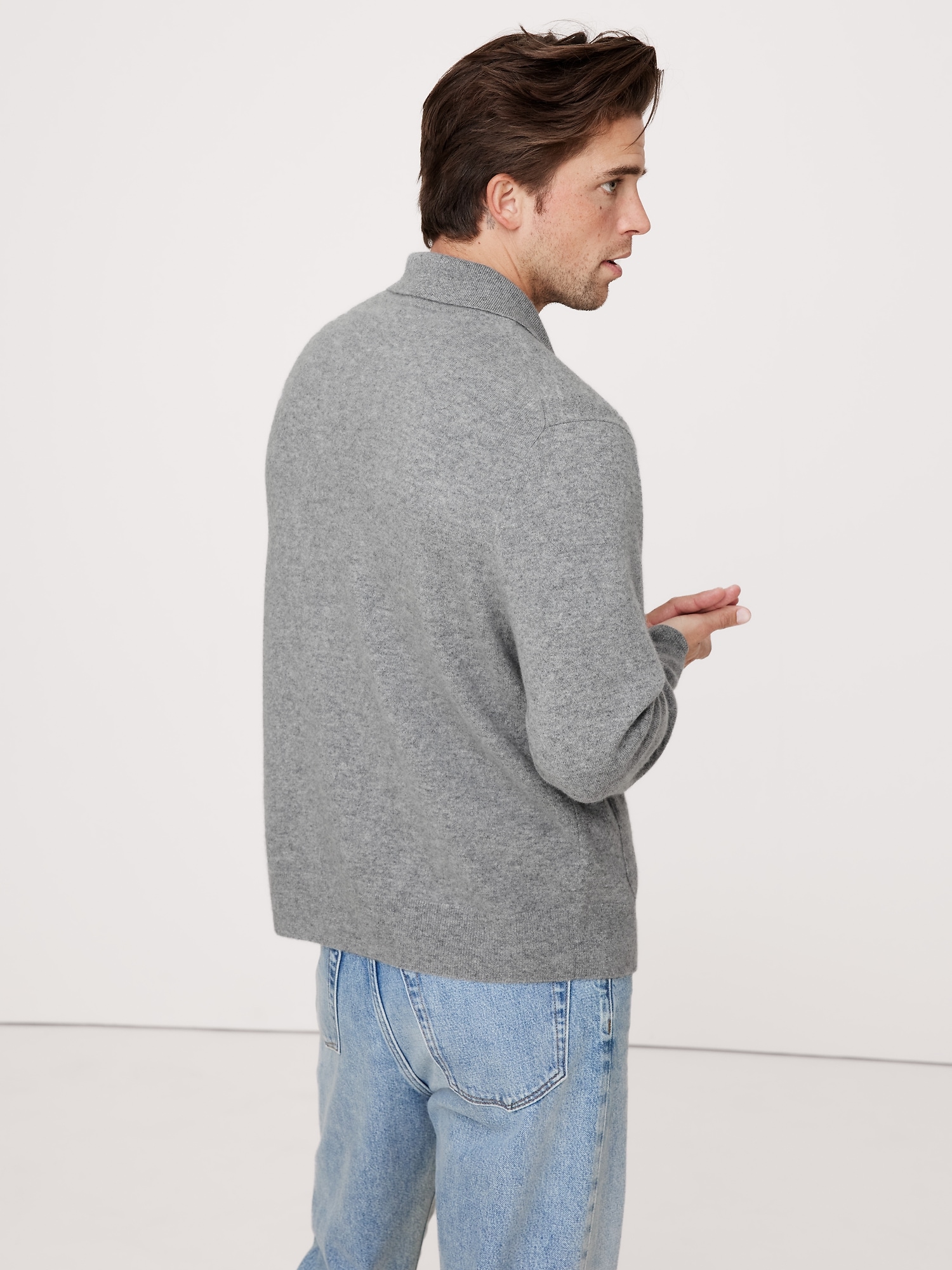 Cashmere Polo Cardigan