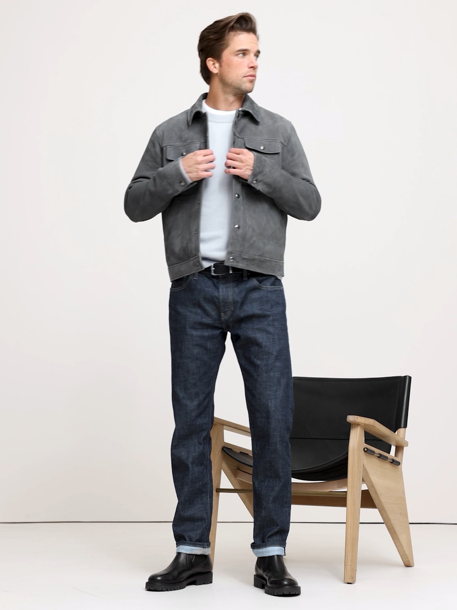 Image number 2 showing, Suede Trucker Jacket