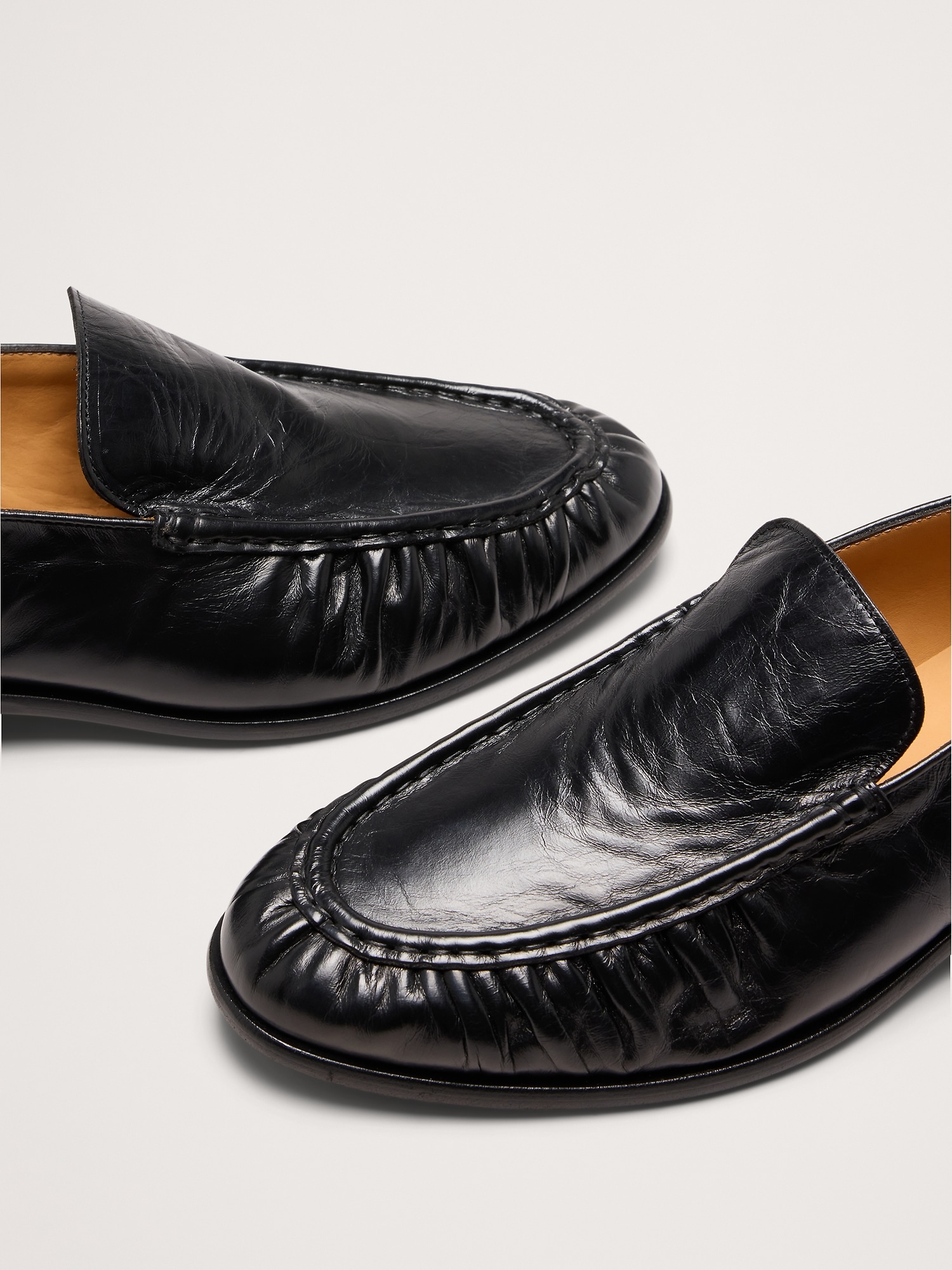 Leather Moc-Toe loafer