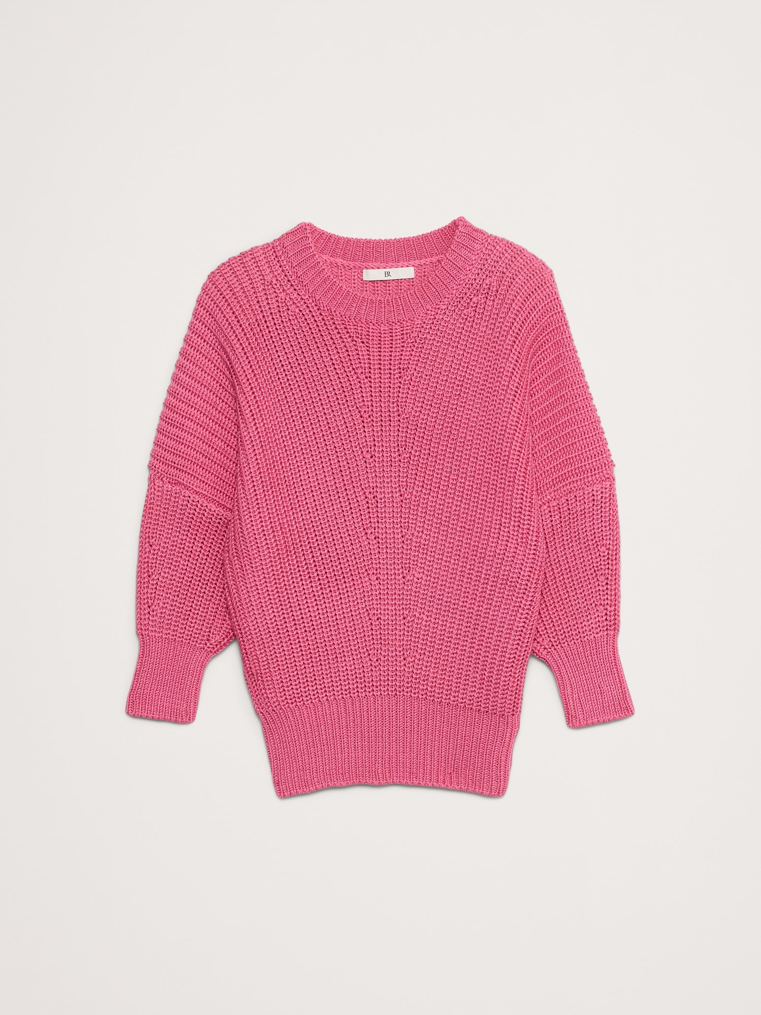 Cotton Cropped Puff-Sleeve Sweater