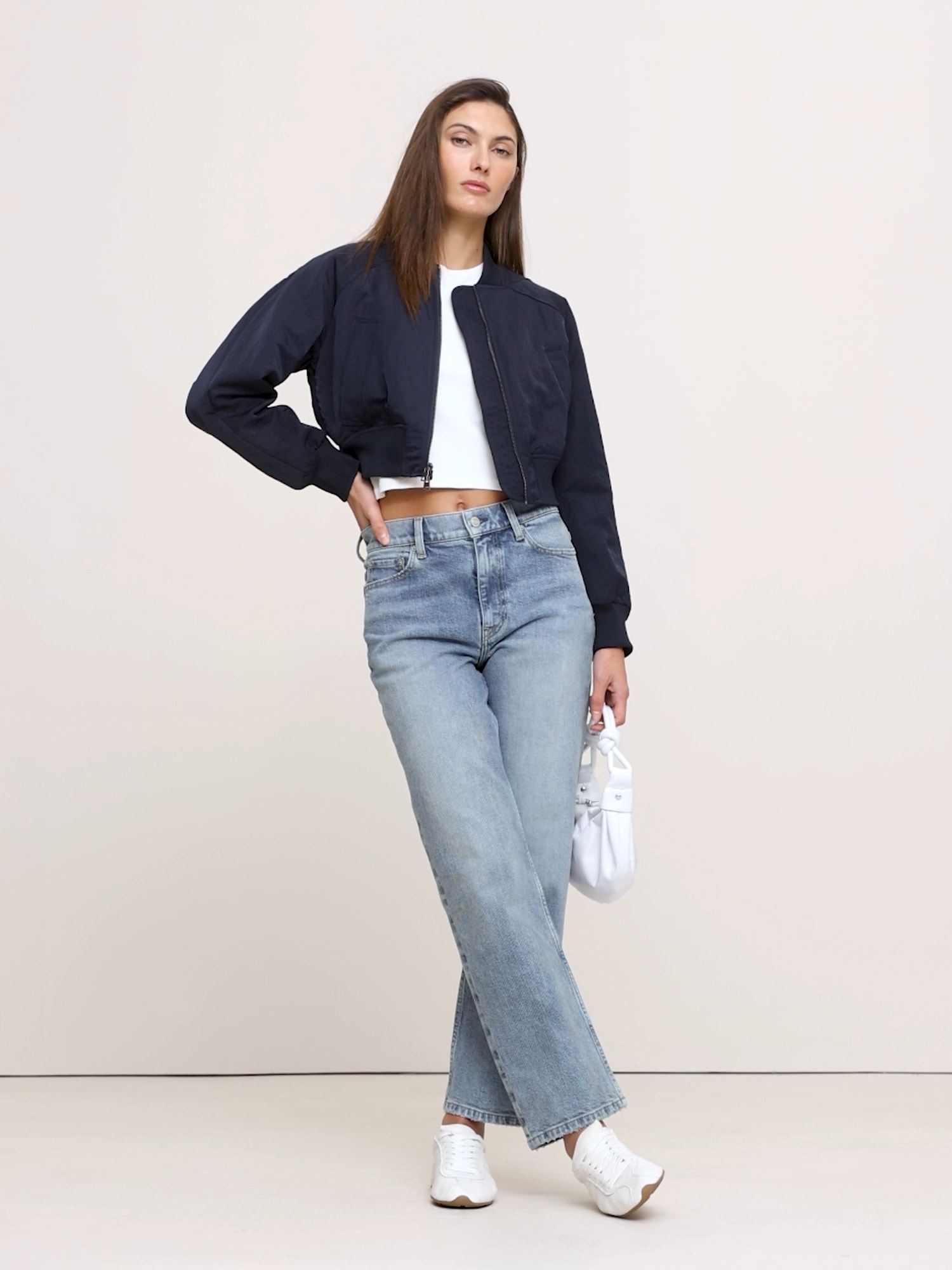 Image number 2 showing, Water-Resistant Cropped Bomber Jacket