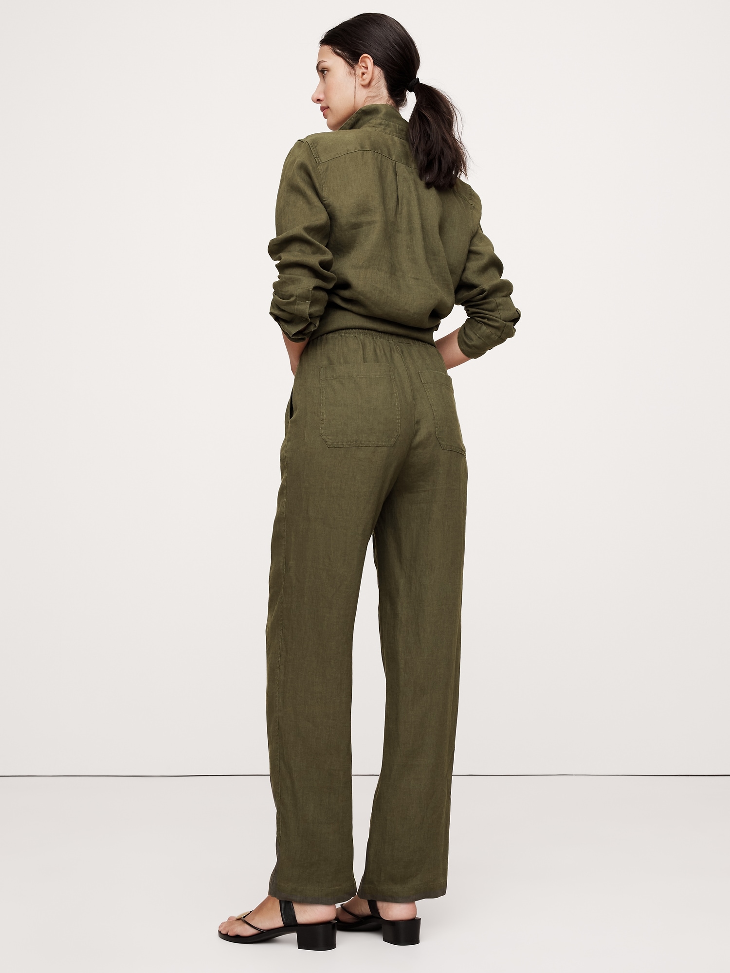 Linen Pull-On Ankle Pant