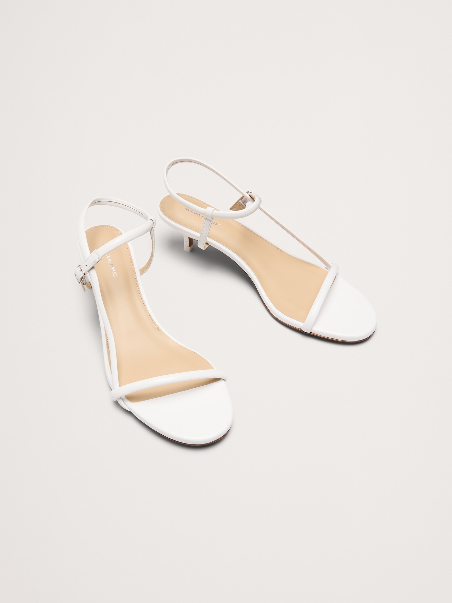 Terzo Leather Kitten-Heel Sandal