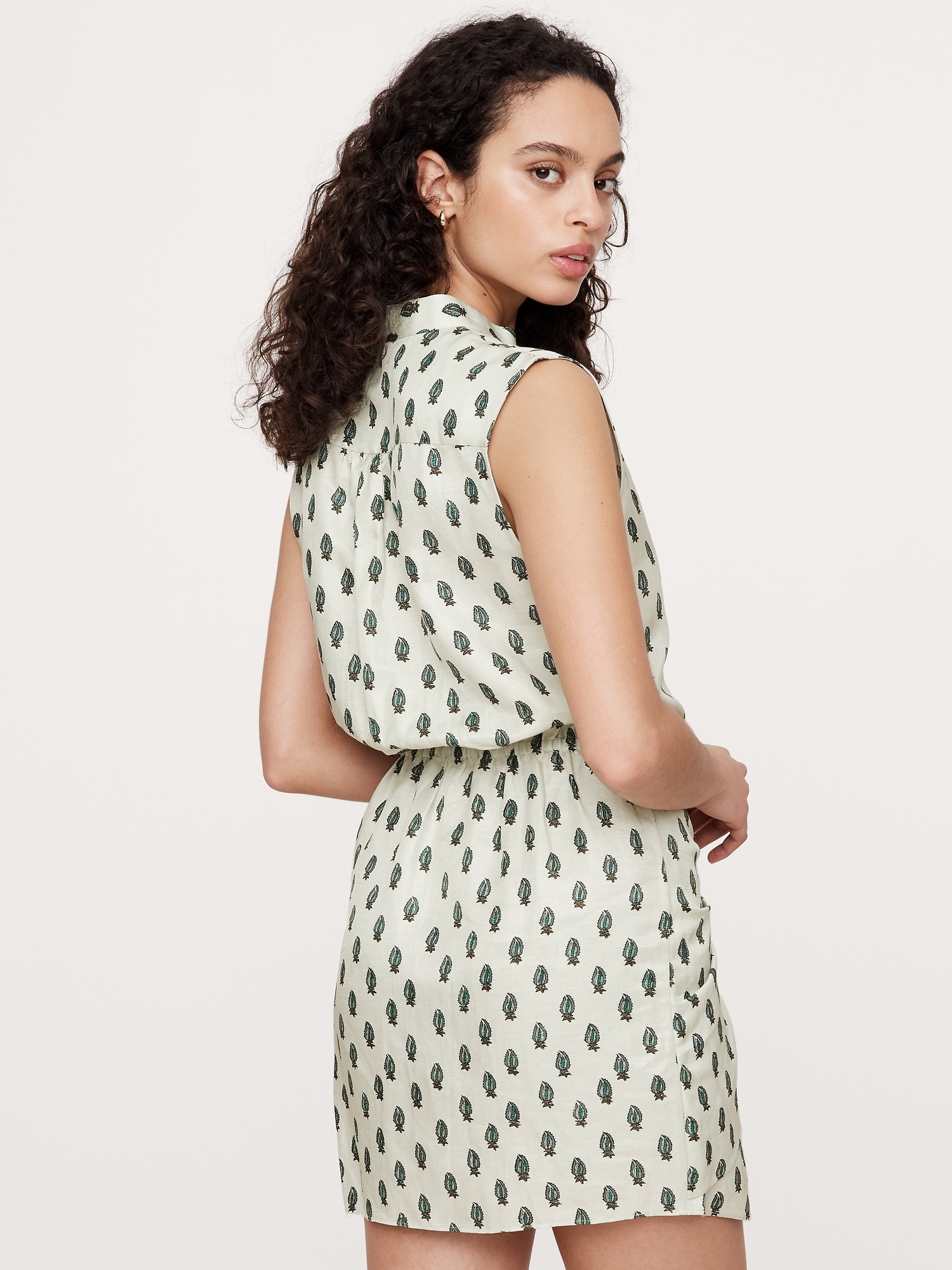 Viscose-Linen Twisted Shirt Dress