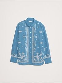 トップス NAN Oversized Embroidered TENCEL™-Linen Shirt | Banana Republic