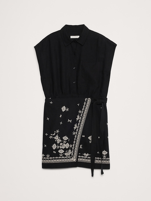 Embroidered Tencel-Linen Wrap Dress | Banana Republic Embroidered Tencel-Linen Wrap Dress | Banana Republic