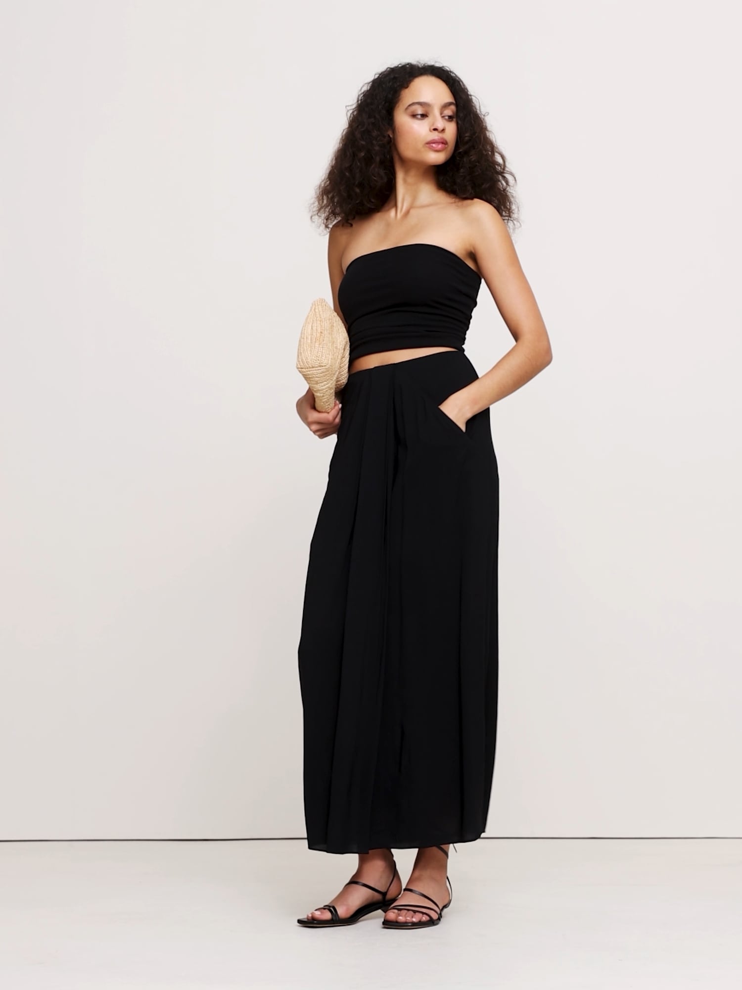 Image number 2 showing, Stretch-Crepe Drape Front Maxi Skirt