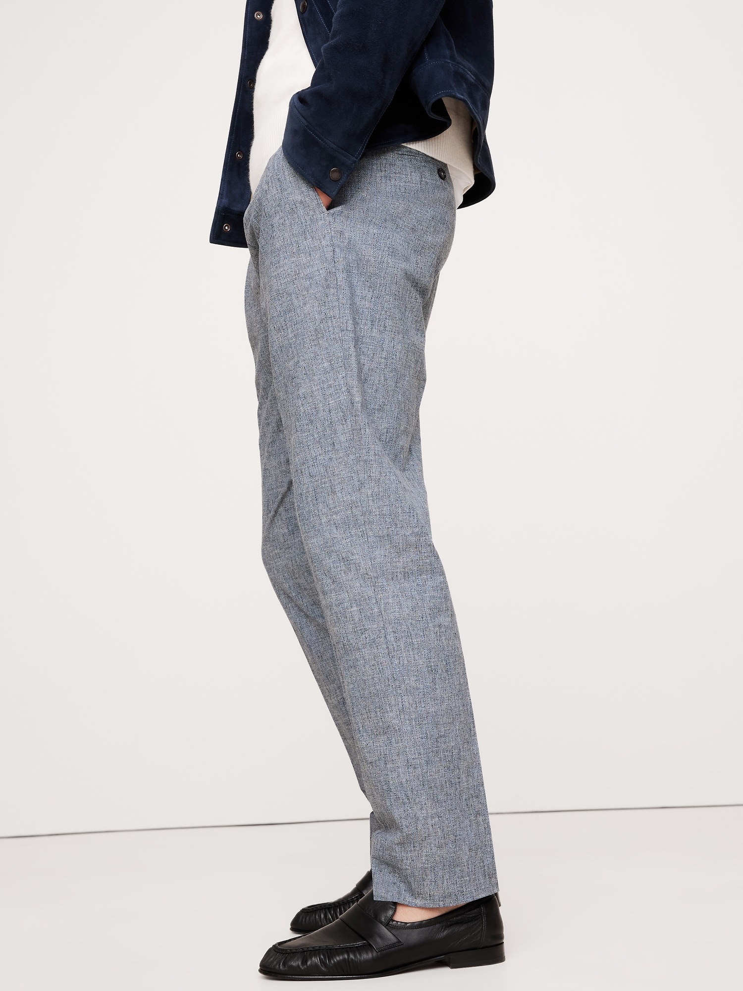 Мужские брюки Banana Republic Cotton-Linen Suit Pant, цвет: Синий — фото 3
