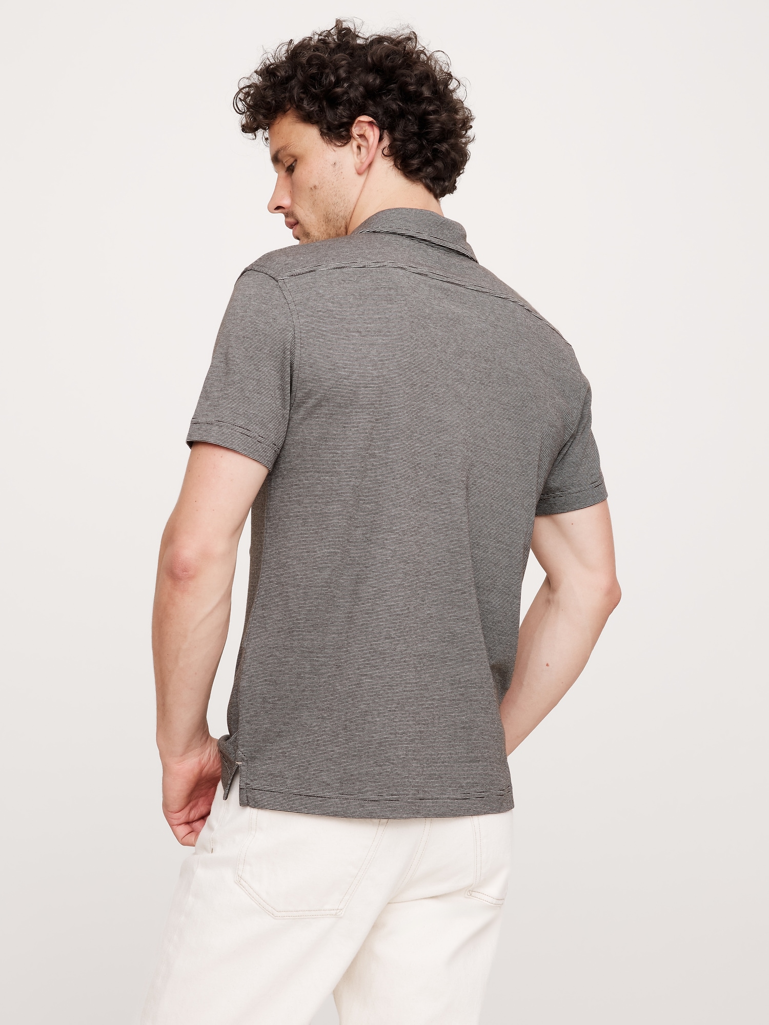 Slim Luxury-Touch Stripe Polo