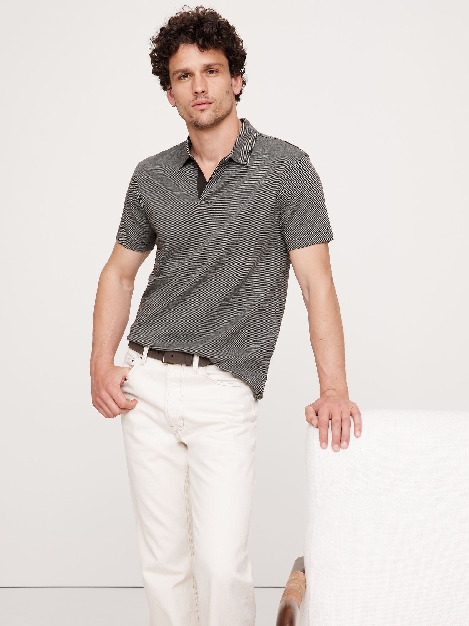 Slim Luxury-Touch Stripe Polo