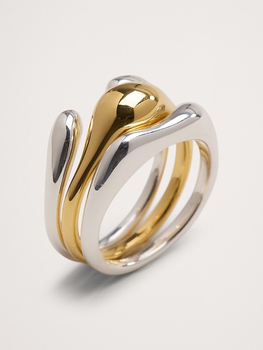 O-Ring Sculpted Ring Set Of 3 | Banana Republic