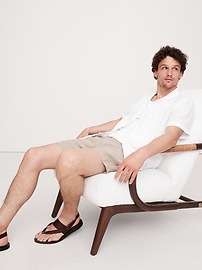 Standard-Fit Embroidered Linen-Cotton Resort Shirt