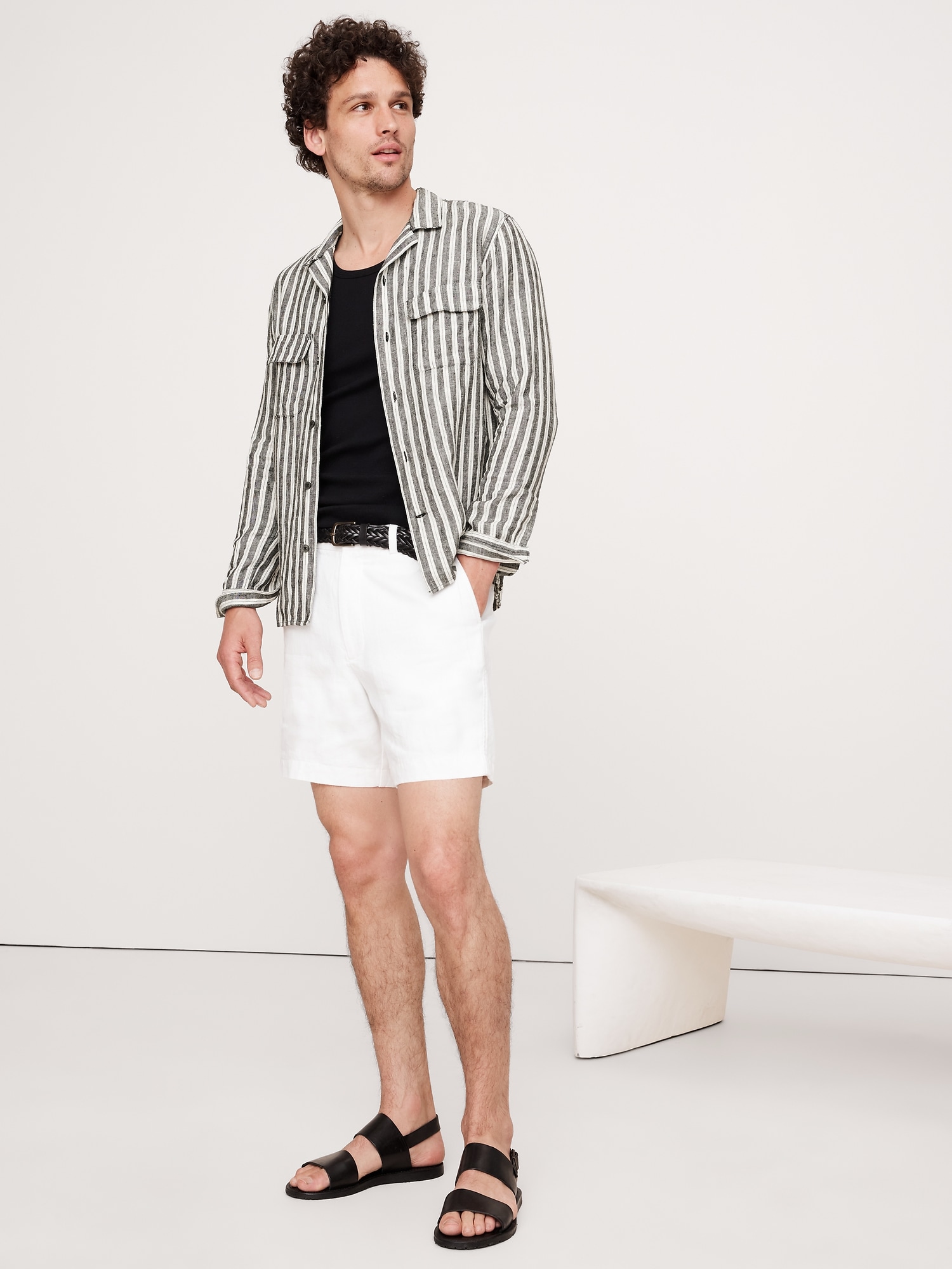 Standard-Fit Linen Resort Shirt