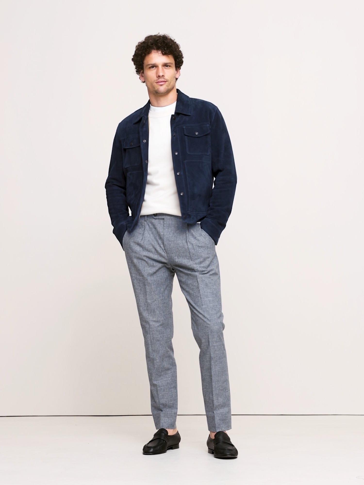 Мужские брюки Banana Republic Cotton-Linen Suit Pant, цвет: Синий — фото 6