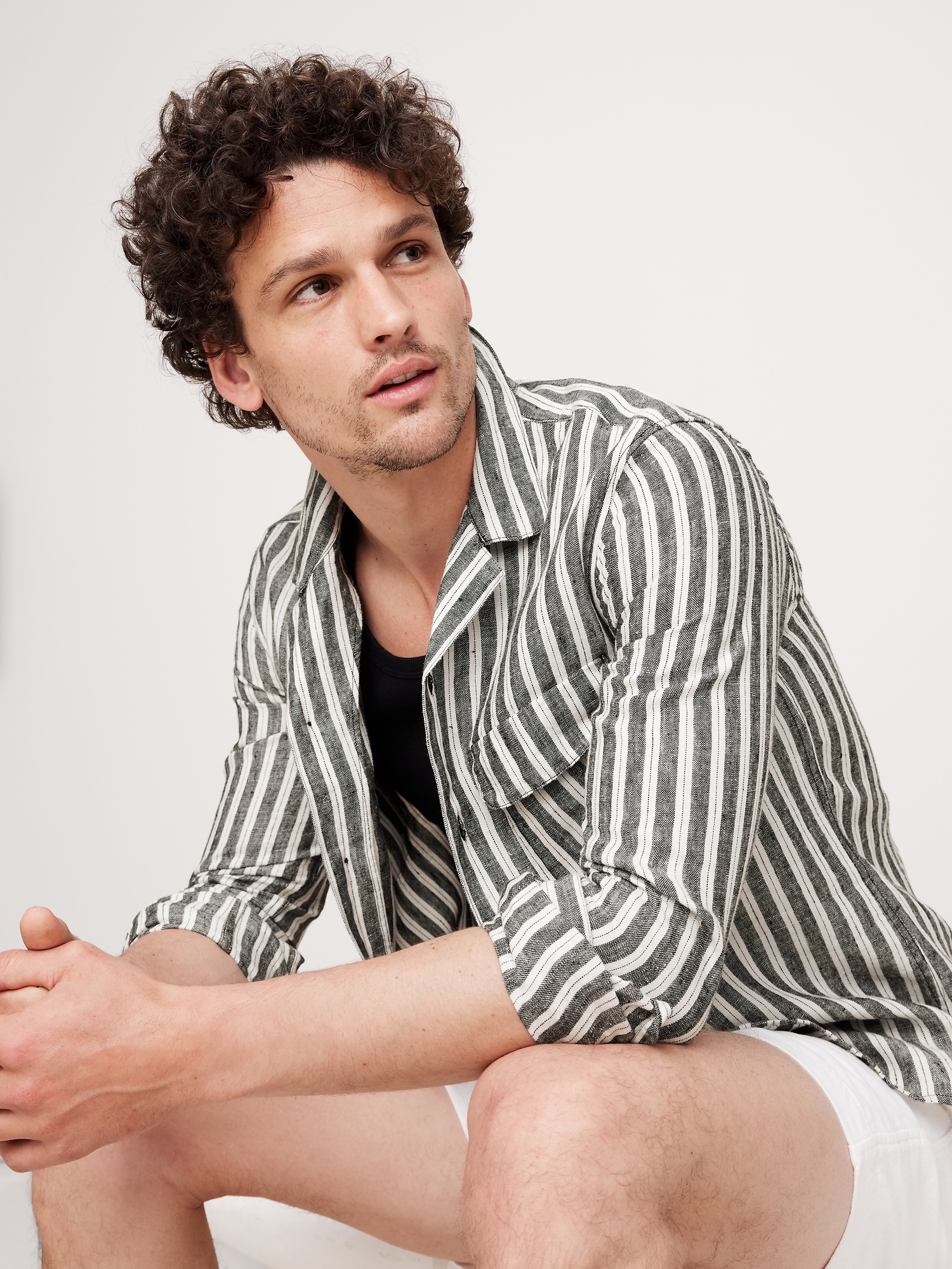 Standard-Fit Linen Resort Shirt