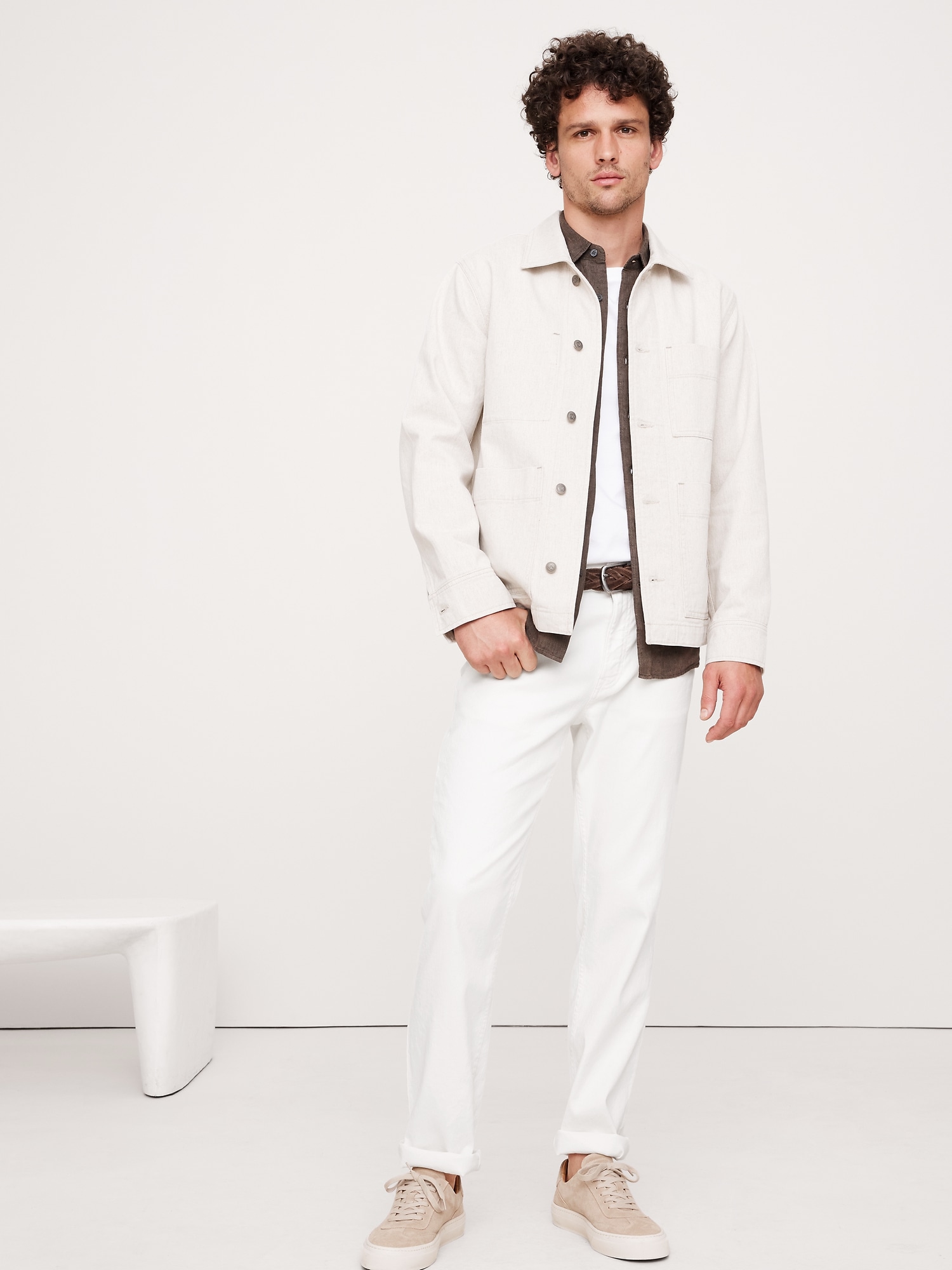 Straight Linen-Cotton Traveler Pant