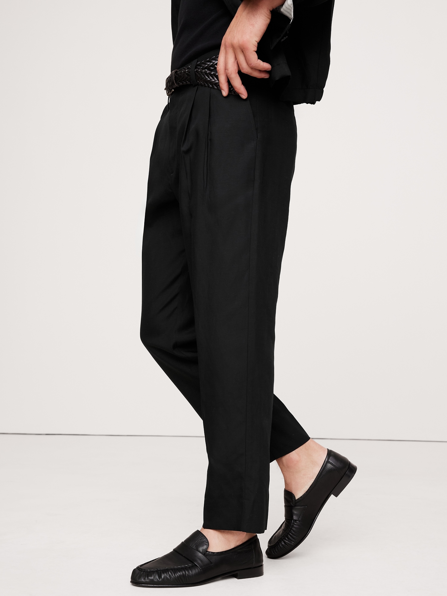 TENCEL™-Linen Pleated Cropped Pant