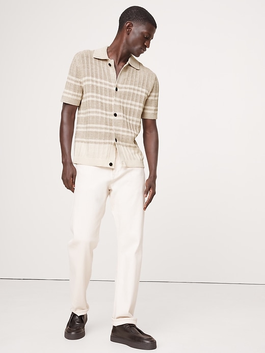 Cotton-Linen Resort Sweater Polo