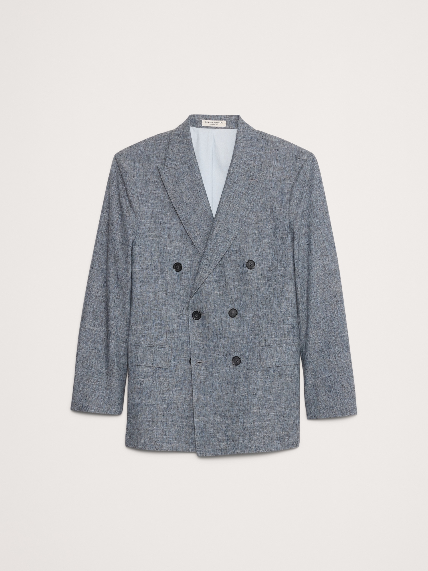 Cotton-Linen Double-Breasted Suit Jacket