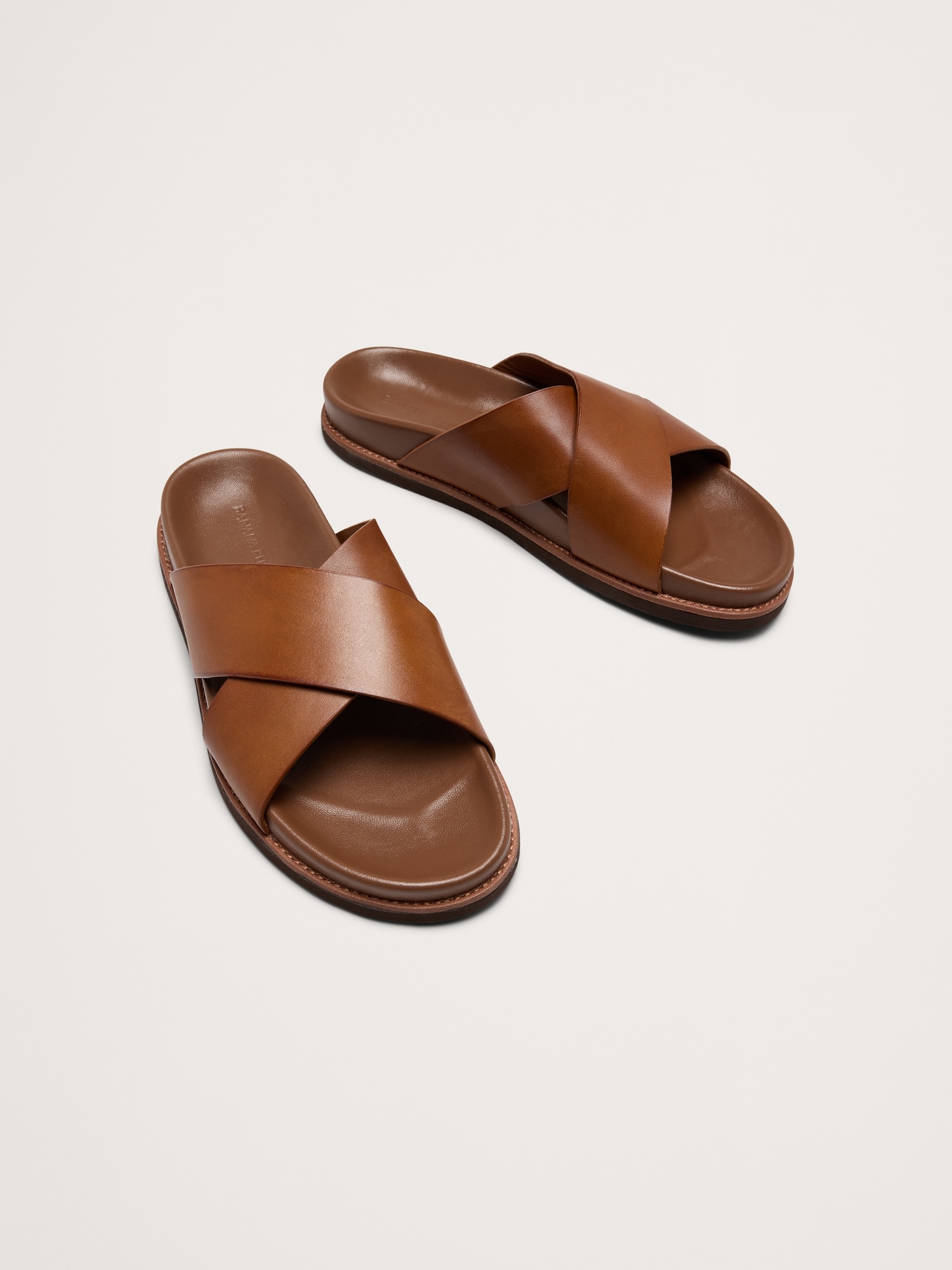 Leather Slide Sandals