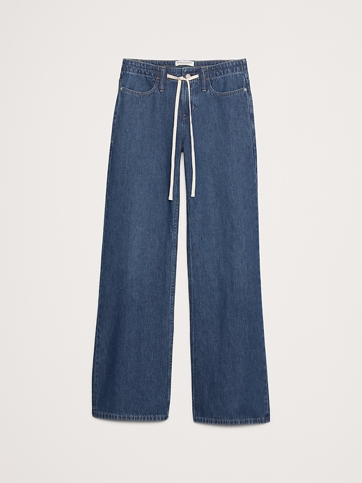 Mid-Rise Wide-Leg Drawstring Jean
