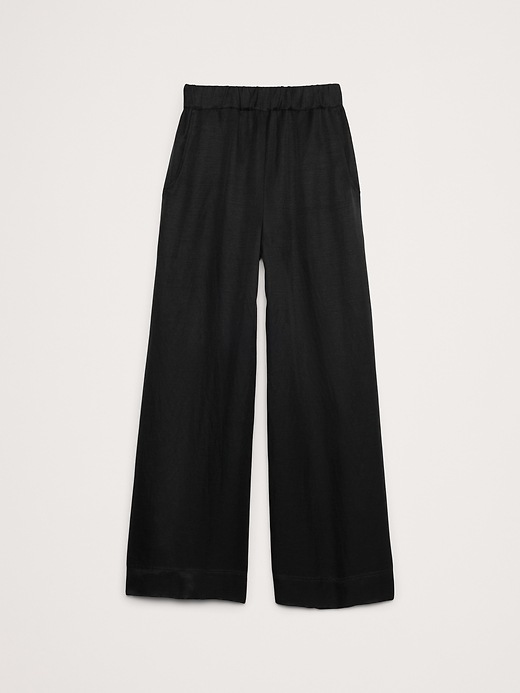 Sandwashed Lyocell Drapey Mid Rise Wide Leg Pull-on Pants main image 0