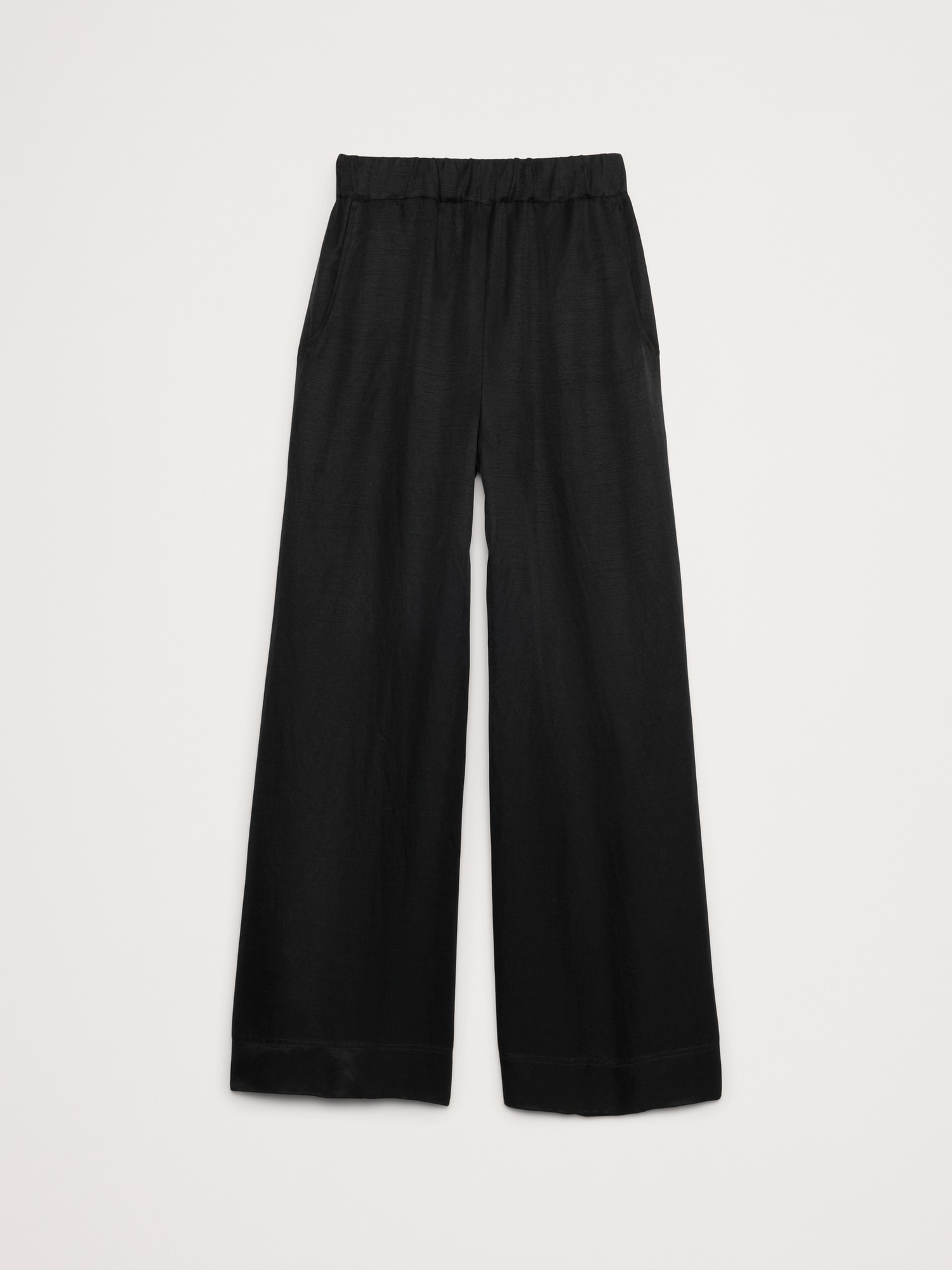 High-Rise Wide-Leg Viscose-Linen Pull-On Pant