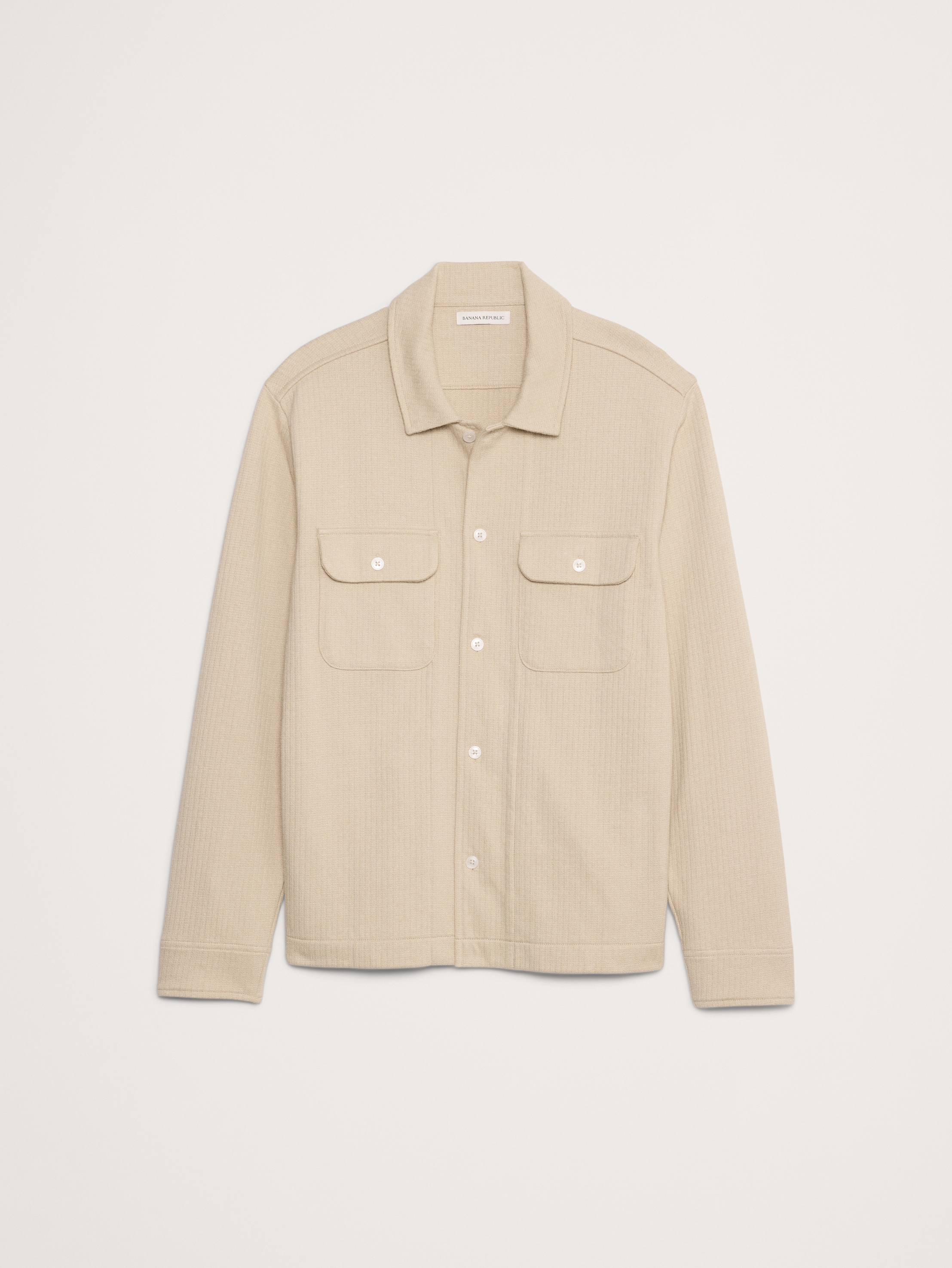 French Terry Shirt Jacket | Banana Republic