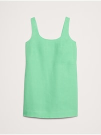 Linen Scoop-Neck Shift Dress