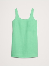 Linen Scoop-Neck Shift Dress