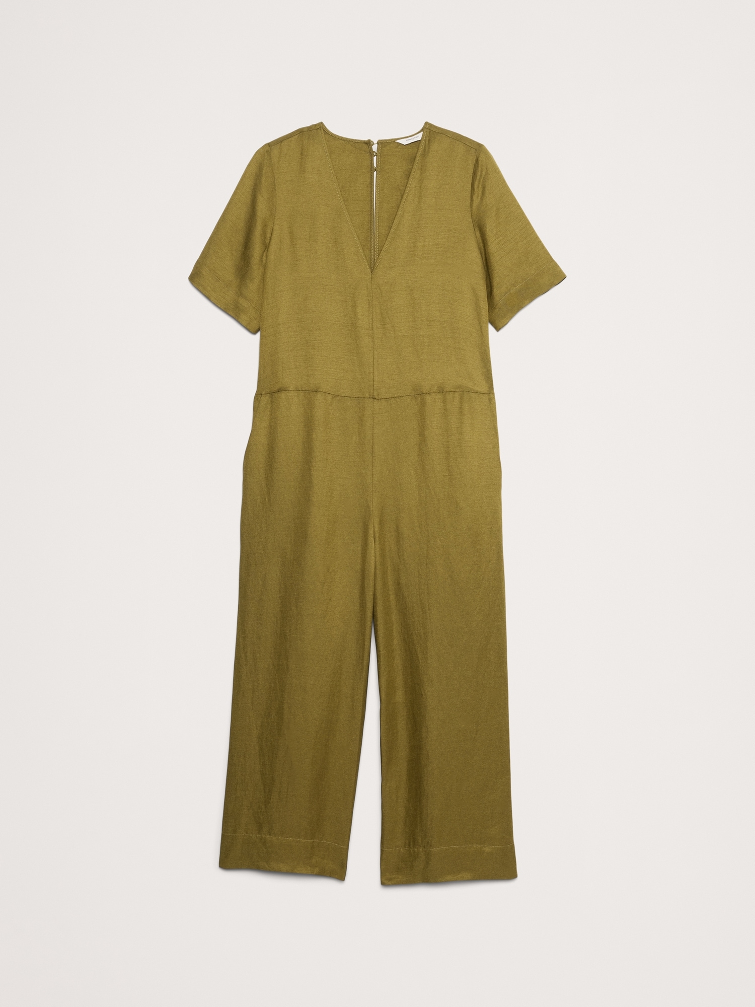 Viscose-Linen Wide-Leg Jumpsuit | Banana Republic