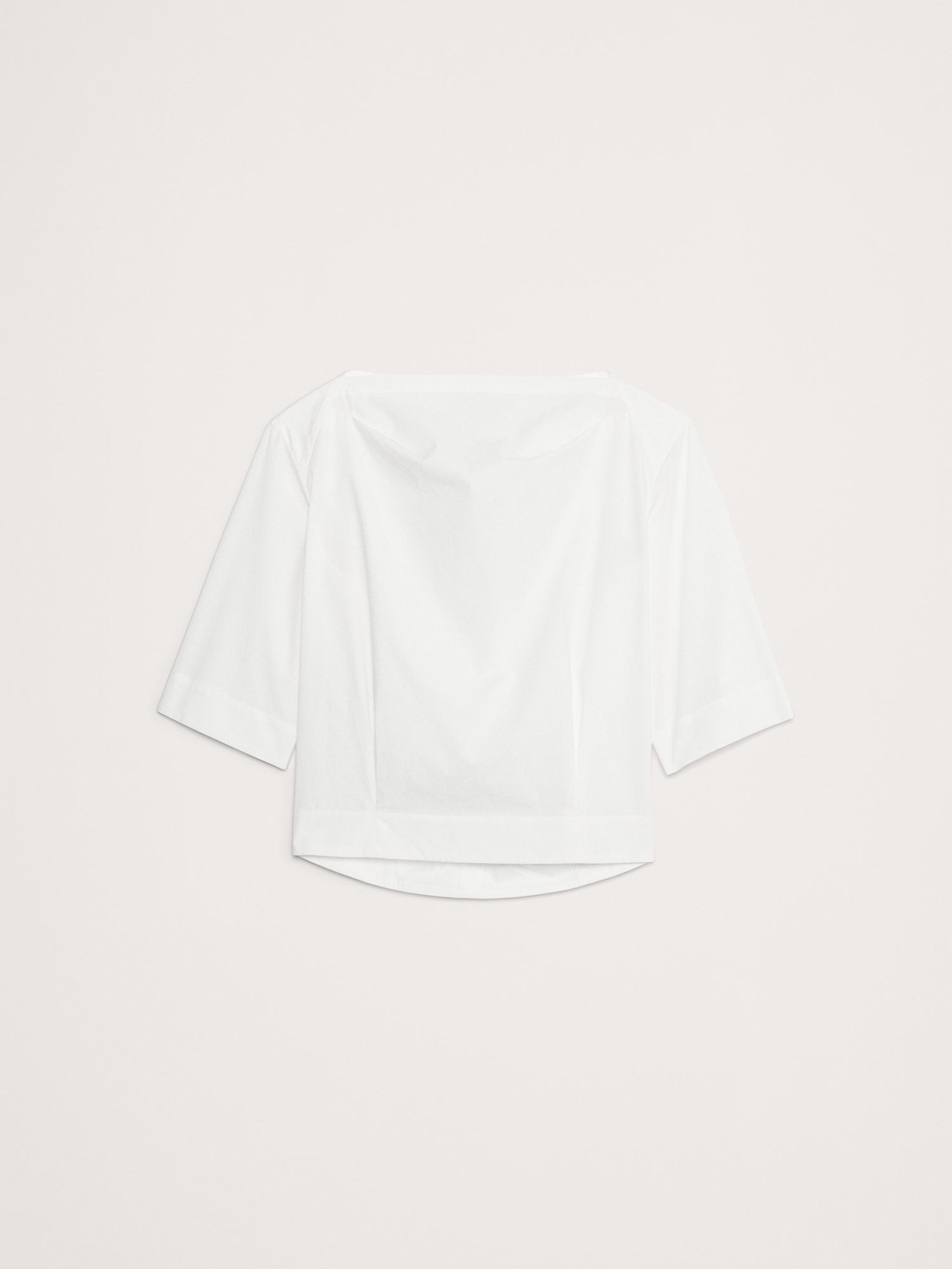 Oversized Cotton Poplin Boat-Neck Top