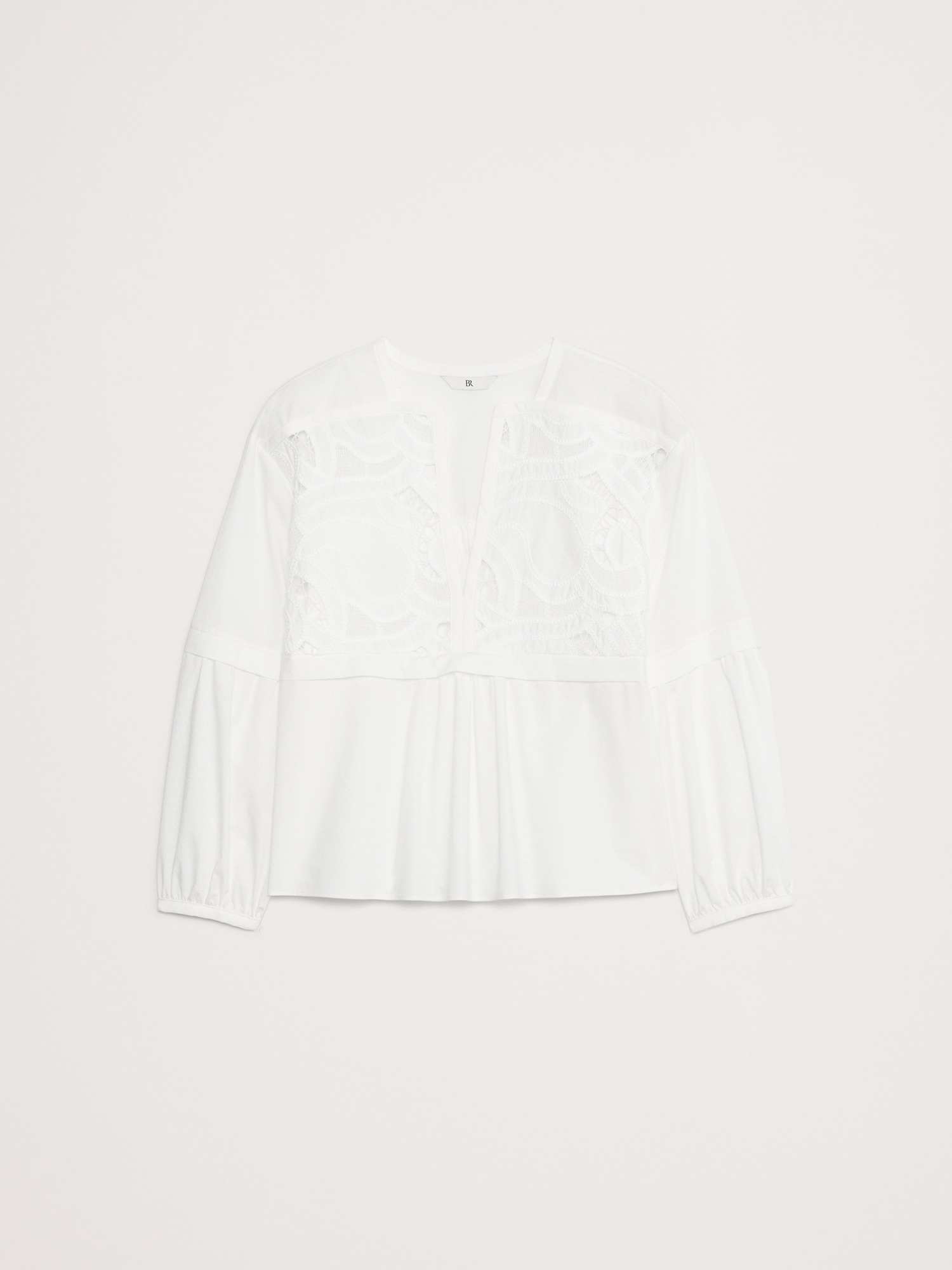 Embroidered Cotton Poplin Popover Top