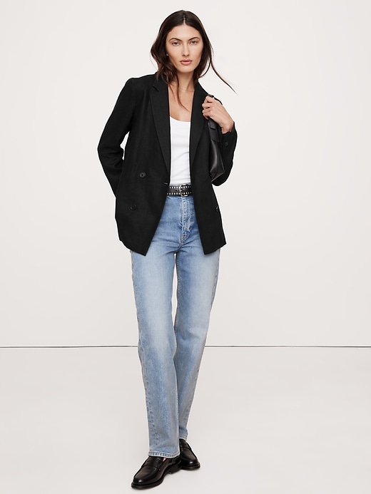 ジャケット   RELAXED LINEN DB BREASTED BLAZER Relaxed Double-Breasted Tencel™-Linen Suit Jacket | Banana