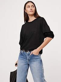売れ筋商品|||ダナ キャラン ニューヨーク カットソー トップス レディース Women's Dolman-Sleeve Button-Front Linen Shirt Black DKNY Women's Button-Front Dolman-Sleeve Linen Top - Macy's