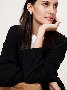 Malachite Hoop Earrings | Banana Republic