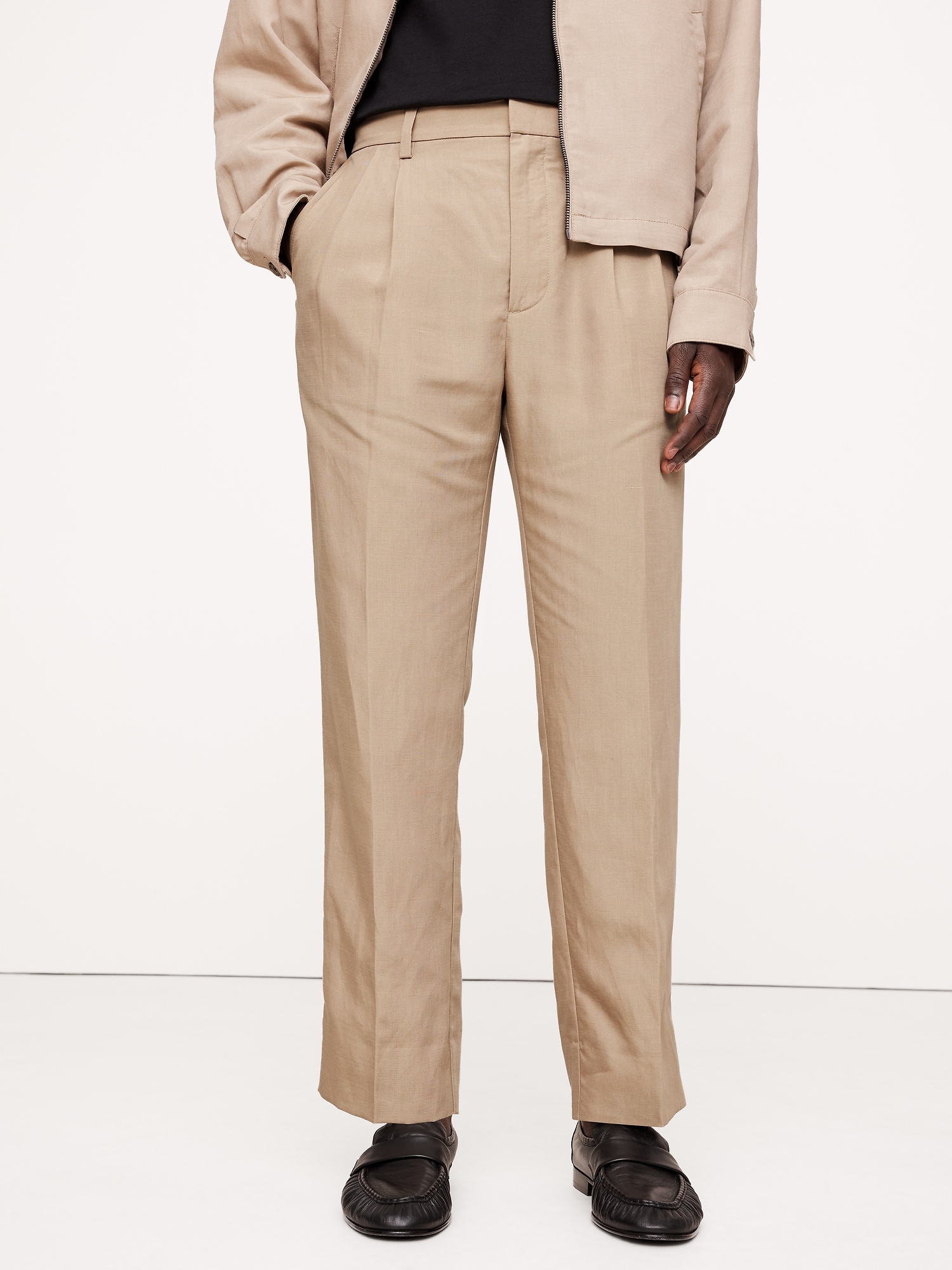 TENCEL™-Linen Pleated Cropped Pant