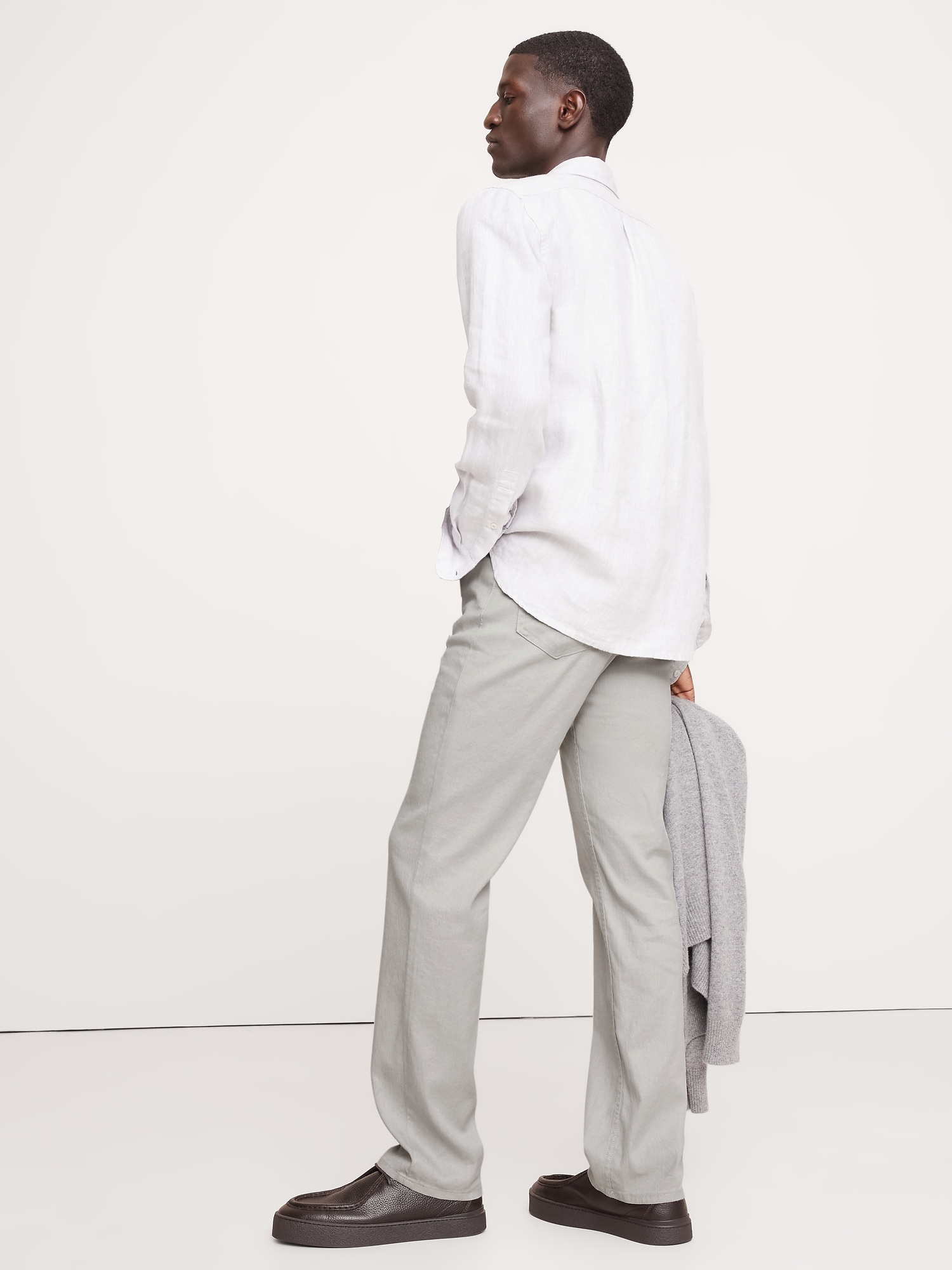 Straight Linen-Cotton Traveler Pant