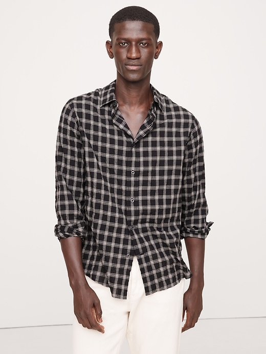 Standard-Fit Lightweight Textured Shirt | Banana Republic